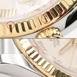 Rolex Men's Datejust 116233 K18YG/SS Pyramid Ivory Automatic #CS108