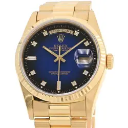 ROLEX MEN'S DAY-DATE 18238A L K18YG BLUE GRADIENT AUTOMATIC #CS027