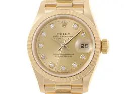 ROLEX DATEJUST 10PD CHAMPAGNE SOLID GOLD AUTOMATIC 79138G #017