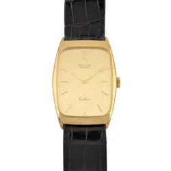 ROLEX 4136 CELLINI 18K YELLOW GOLD CHAMPAGNE DIAL 26MMX35MM 1995