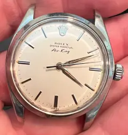 ROLEX 34MM STAINLESS STEEL AIR-KING OYSTER PERPETUAL 5500 SILVER DIAL