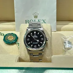 ROLEX EXPLORER I BLACK 36MM STAINLESS STEEL OYSTER WATCH 114270