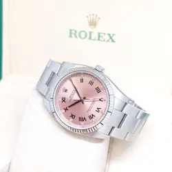ROLEX 36MM SALMON PINK ROMAN DIAMONDS OYSTER PERPETUAL REF: 116034 (2014)
