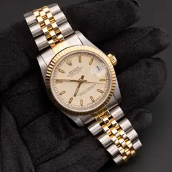 ROLEX DATEJUST 68273 FLUTED BEZEL WATCH 31MM JUBILEE IVORY COMPUTER DIAL