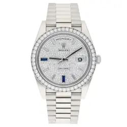 ROLEX DAY-DATE 228349RBR-0036 40MM DIAMOND PAVED DIAL PRESIDENT BRACELET 18 K...