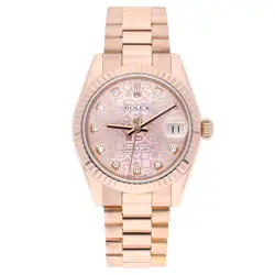 ROLEX DATEJUST 31 MM 178275F FLUTED BEZEL PINK COMPUTER DIAL PRESIDENT ROSE GOLD