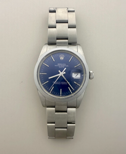 ROLEX 1500 OYSTER PERPETUAL SUPERLATIVE DATE  BLUE DIAL WRISTWATCH