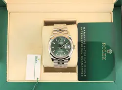 2023 ROLEX DATEJUST 126200 MINT GREEN DIAL SS JUBILEE WITH PAPERS 36MM