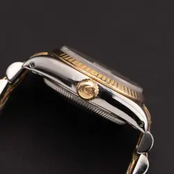 Rolex Datejust 69173 Fluted Bezel Two-Tone Jubilee Watch 26mm Black Index Dial