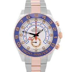 MINT PAPERS ROLEX YACHT-MASTER II 44MM 18K ROSE GOLD STEEL WATCH 116681 BOX