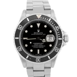 PAPERS ROLEX SUBMARINER DATE BLACK STAINLESS STEEL 40MM DIVE WATCH 16610 BOX