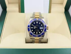 2020 ROLEX SUBMARINER BLUESY 116613LB BLUE DIAL TT 18KT OYSTER WITH PAPERS 40MM