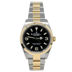 ROLEX OYSTER PERPETUAL 34MM BLACK DIAL WATCH 124273 34 MM YG