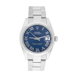 ROLEX DATEJUST 178240 31MM BLUE ROMAN DIAL STAINLESS STEEL WATCH