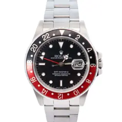 ROLEX GMT-MASTER II 40MM BLACK DIAL WATCH 16760