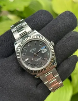 ROLEX DATEJUST 41 REF 116334 MENS STAINLESS STEEL SLATE ROMAN DIAL OYSTER