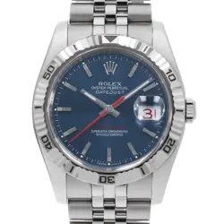 ROLEX TERNOGRAPH 116264 BLUE BAR 5 ROWS JUBILEE BRACELET F NUMBER SECOND HAN...