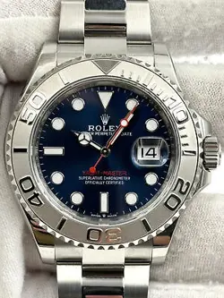 ROLEX YACHTMASTER 40MM BLUE DIAL STAINLESS STEEL BRACELET 126622 B&P 2022
