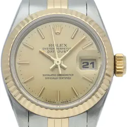 ROLEX DATEJUST LADIES WATCH OVERHAULED 69173(E) K18YG/STAINLESS STEEL WOMENW...
