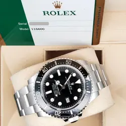 2015 ROLEX SEA-DWELLER 4000 40MM CERAMIC BEZEL STEEL WATCH 116600 BOX PAPERS