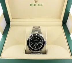 1987 ROLEX SUBMARINER DATE 16800 BLACK DIAL SS OYSTER NO PAPERS 40MM
