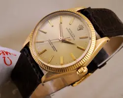 ROLEX OYSTER PERPETUAL 1005 SOLID 14K GOLD 34MM ORIGINAL DIAL!
