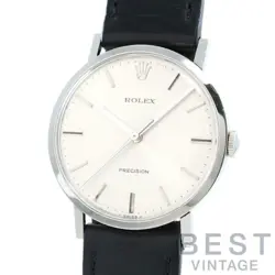 OH COMPLETED ROLEX PRECISION 34.11 MEN SILVER SS WATCH PRECISE SILVER SS USED