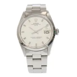 ROLEX OYSTER PERPETUAL DATE SILVER DIAL AT WRISTWATCH SS AT 1500 MEN WATCH