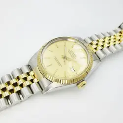 ROLEX DATEJUST 16013 VINTAGE AUTOMATIC WATCH GOLD DIAL 1986 MODEL
