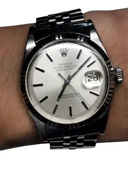 ROLEX DATEJUST ANTIQUE MODEL RE1601 STAINLESS STEEL MEN'S WATCH 36MM