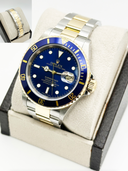 ROLEX SUBMARINER 16613 40MM BLUE DIAL 18K YELLOW GOLD STAINLESS STEEL