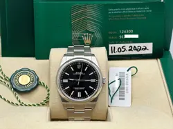 ROLEX OYSTER PERPETUAL 124300 41MM BLACK DIAL STAINLESS STEEL BOX PAPER 2022