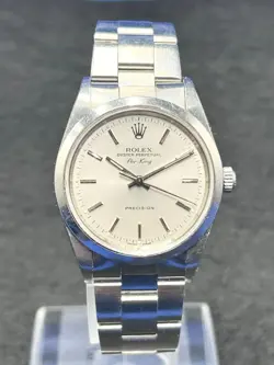 ROLEX AIR-KING REF 14000 AUTOMATIC MEN'S WATCH SILVER DIAL STAINLESS STEEL
