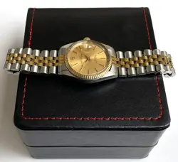 TUDOR (ROLEX) PRINCE OYSTERDATE AUTO 18K YELLOW GOLD BEZEL