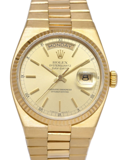 ROLEX DAY-DATE OYSTERQUARTZ PRESIDENT 18K YELLOW GOLD CHAMPAGNE 36MM WATCH 19018