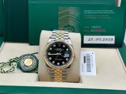 ROLEX DATEJUST 126233 36MM BLACK DIAMOND DIAL 18K GOLD STEEL BOX PAPER 2023