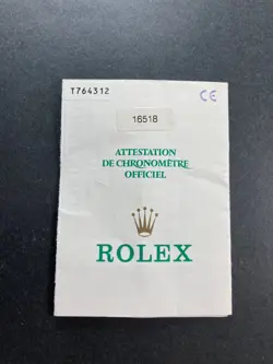 ROLEX 16518 DAYTONA T-SERIAL 1996 PAPER ONLY