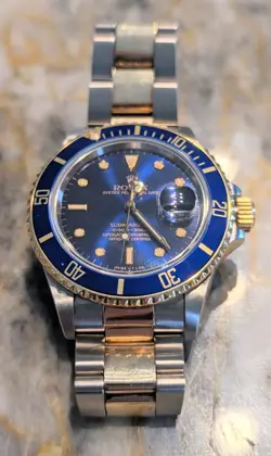 ROLEX 18K TWO TONE BLUE SUBMARINER 40MM 116613 WATCH