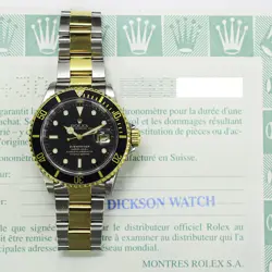 1998 ROLEX SUBMARINER DATE, 16613, STEEL & GOLD, BLACK DIAL, BLACK BEZEL, OYS...