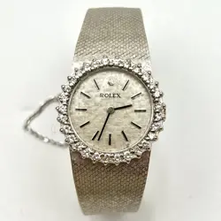 ROLEX 8309/79 DIAMOND BEZEL 14K WHITE GOLD MECHANICAL WOMEN'S WATCH (LO1017113)