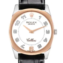 ROLEX CELLINI DANAOS WHITE ROSE GOLD WHITE DIAL MENS WATCH 4233 CARD