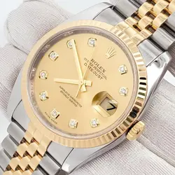 ROLEX DATEJUST FACTORY CHAMPAGNE DIAMOND 2-TONE YELLOW GOLD/STEEL JUBILEE 116233