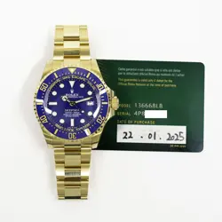 2025 Rolex Deepsea, 136668LB, 44mm, Yellow Gold, Blue Dial, Box & Papers