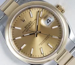 ROLEX MENS DATEJUST 40MM 126203 SMOOTH BEZEL OYSTER CHAMPAGNE STICK DIAL
