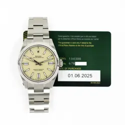 2025 Rolex Oyster Perpetual 41, 134300, Steel, Beige Dial, Oyster Bracelet, B...