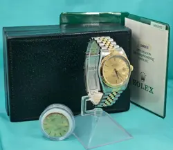 ROLEX DATEJUST 18K GOLD JUBILEE BRACELET 36MM TWO TONE WATCH REF. 16013 + MORE