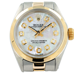 LADY ROLEX 26MM  TWO TONE MOP DIAL DIAMONDS OYSTER PERPETUAL