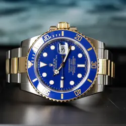 ROLEX 116613 SUBMARINER BLUE DIAL & BEZEL TWO TONE WATCH