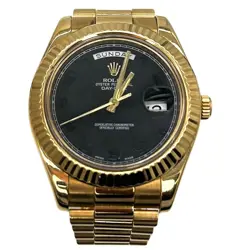 ROLEX 218238 DAY-DATE 18K YELLOW GOLD W/BLACK MATTE DIAL-NO CARD