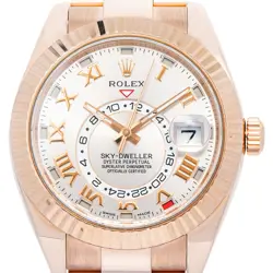 ROLEX SKY-DWELLER 326935 18K ROSE GOLD OYSTER SUNDUST ROMAN DIAL AUTO MEN 42MM